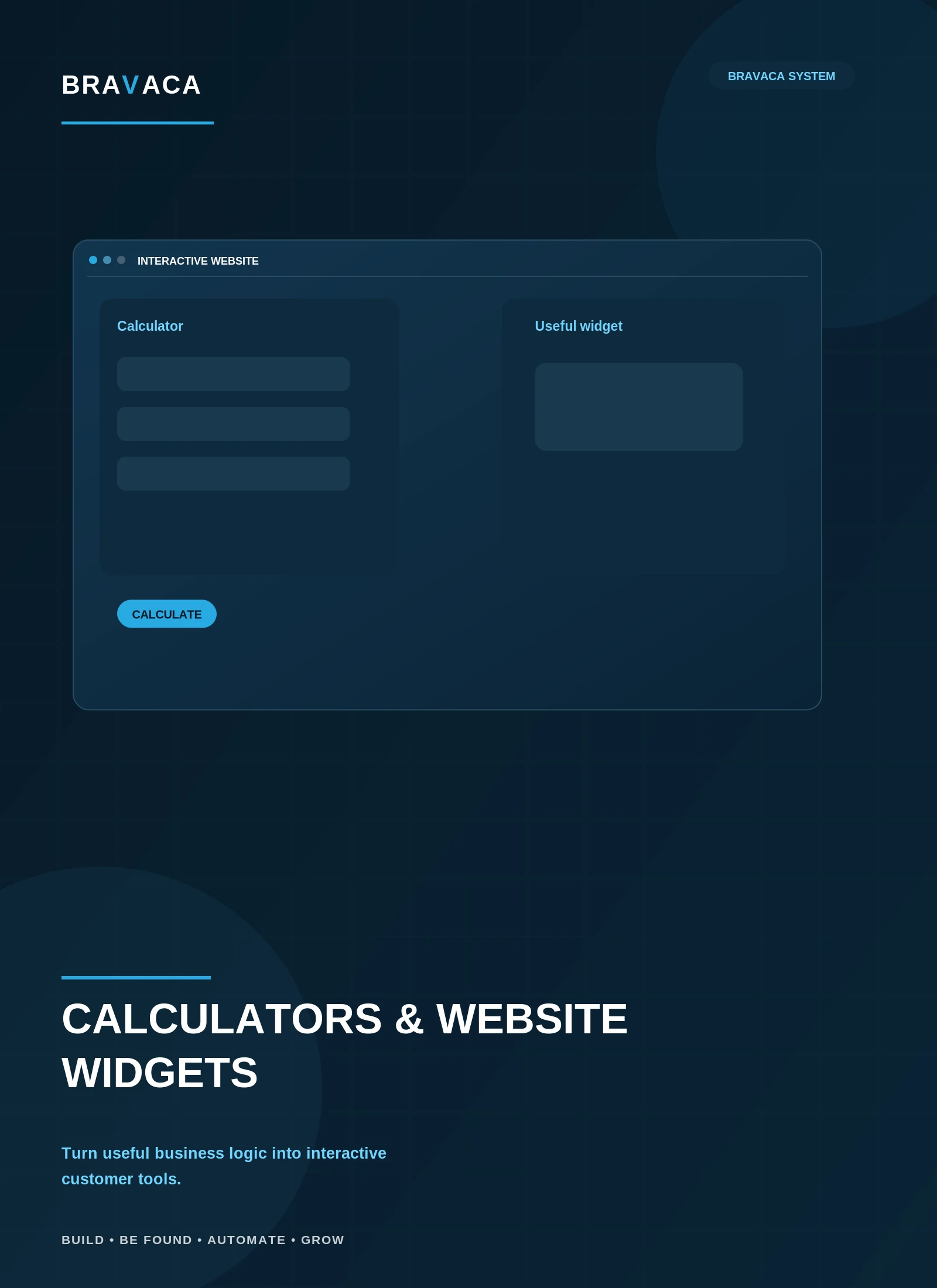 Bravaca visual explaining Turn useful business logic into something customers can use