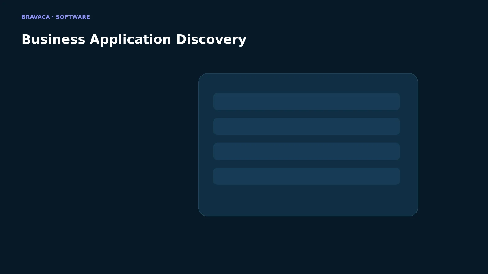 Bravaca visual explaining business application discovery.